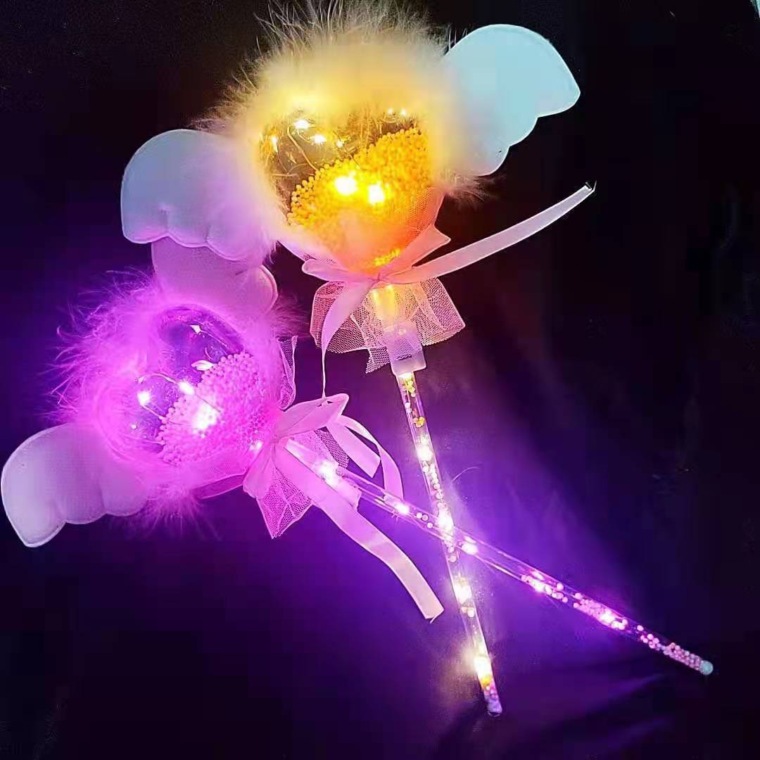 新款魔法棒闪光棒闪光小天使波波球星空棒 广场夜市儿童玩具批发