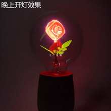 小红书同款推荐浪漫玫瑰花灯泡创意火焰LED节能装饰小夜灯E27螺口