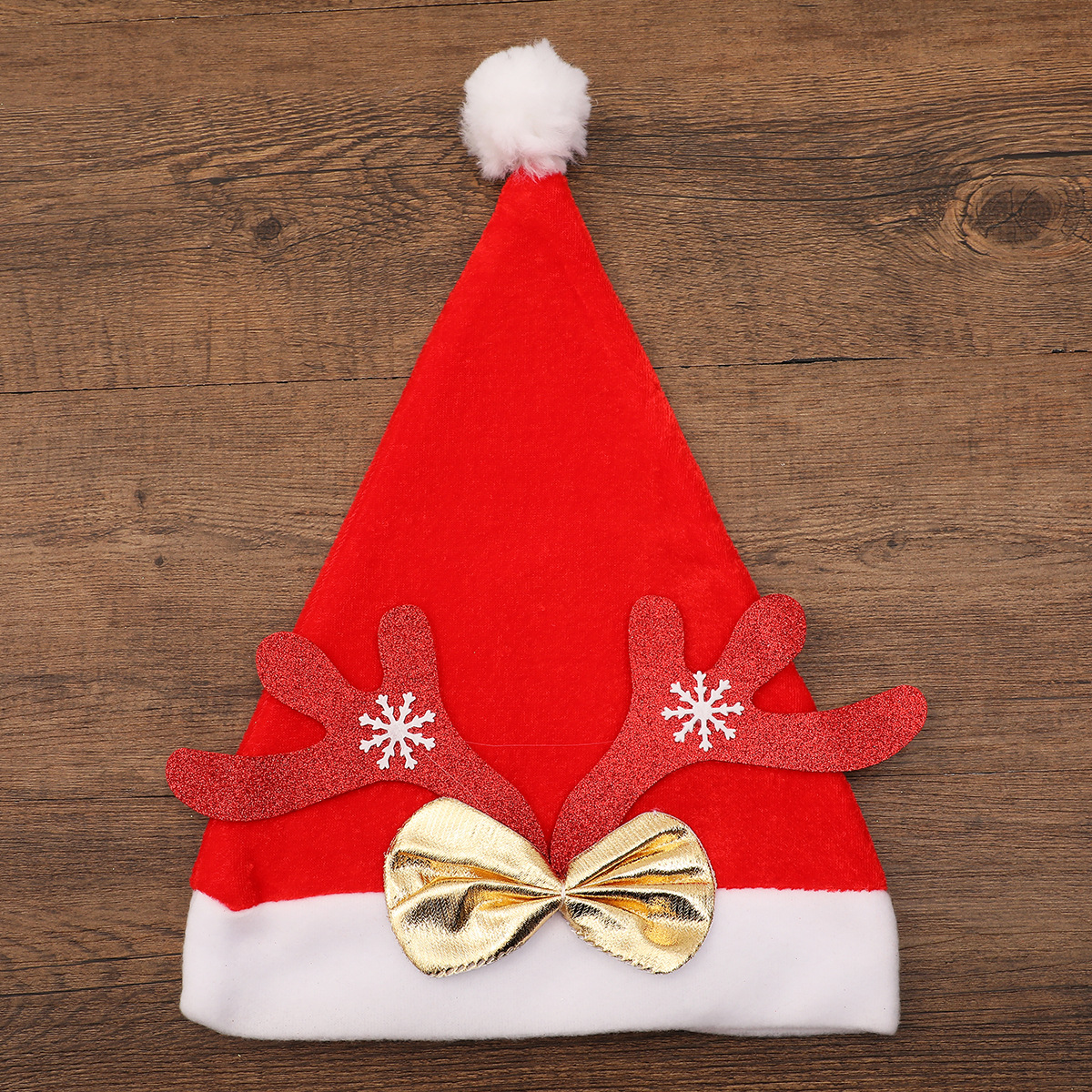 大鹿角圣诞帽儿童黄色红色棕色晚会装饰绒毛鹿角造型圣诞节装扮帽