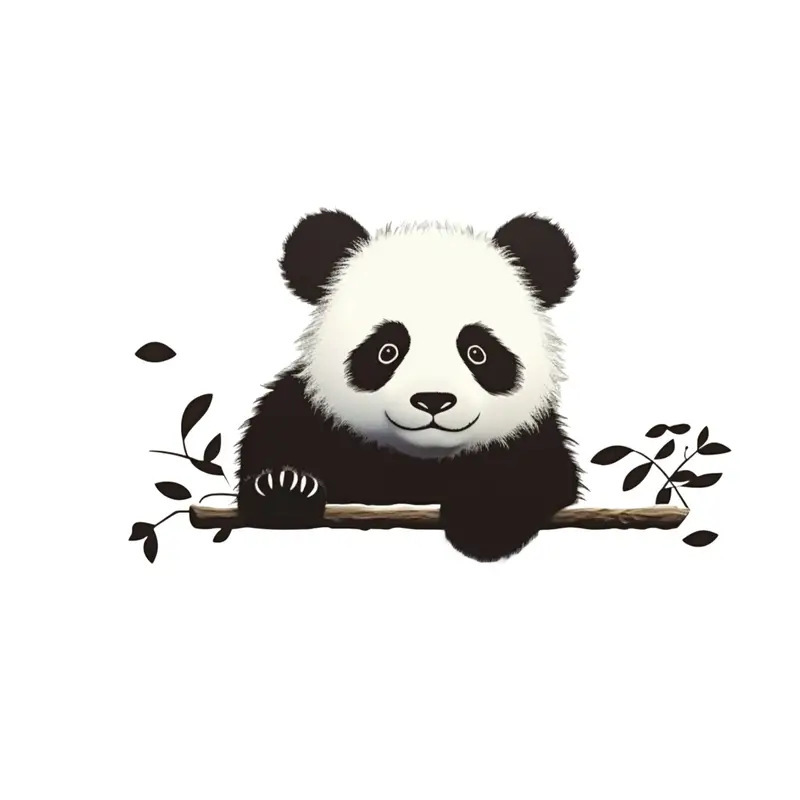 跨境汽车贴纸卡通图案国宝熊猫图案超火装饰车身贴笔记本防水贴纸