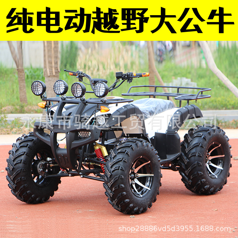 atv沙滩车四轮越野摩托车电动大公牛卡丁车60v72v轴传动带差速器