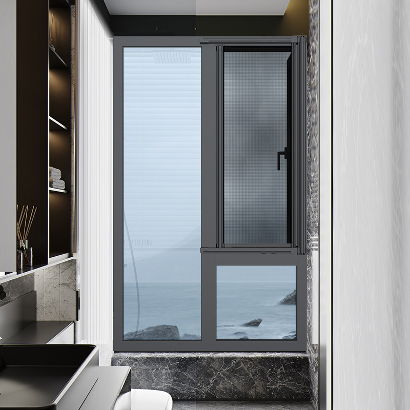 卷轴式隐形纱窗防蚊伸缩推拉式免打孔纱网卡扣左右拉折叠纱窗