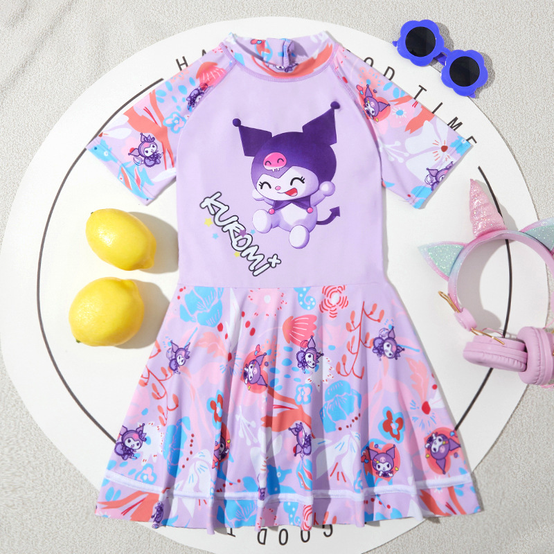 儿童泳衣24新款连体裙库洛米女童可爱游泳衣温泉度假宝