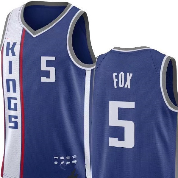 外贸批发nba球衣国王队5号新赛季刺绣篮球服男运动训练服背心