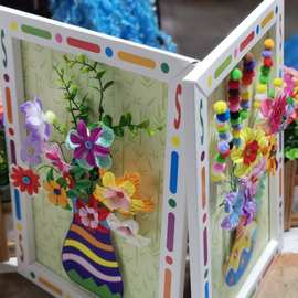 幼儿园手工制作纽扣花束儿童创意益智玩具手工DIY材料包
