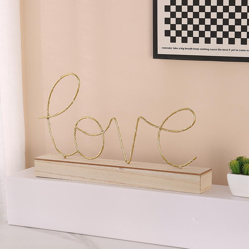 minimalist creative luminous love letter ornaments home study bedroom desktop decoration led night light decoration gift