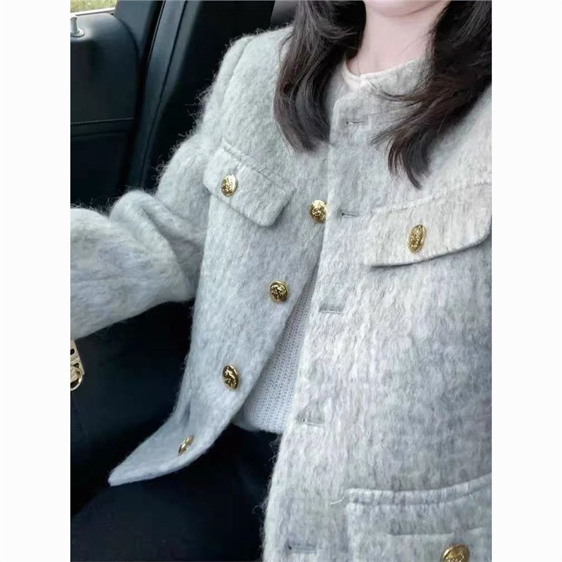 香风毛呢外套2025小个子短款秋冬气质高级新款搭配加厚上衣
