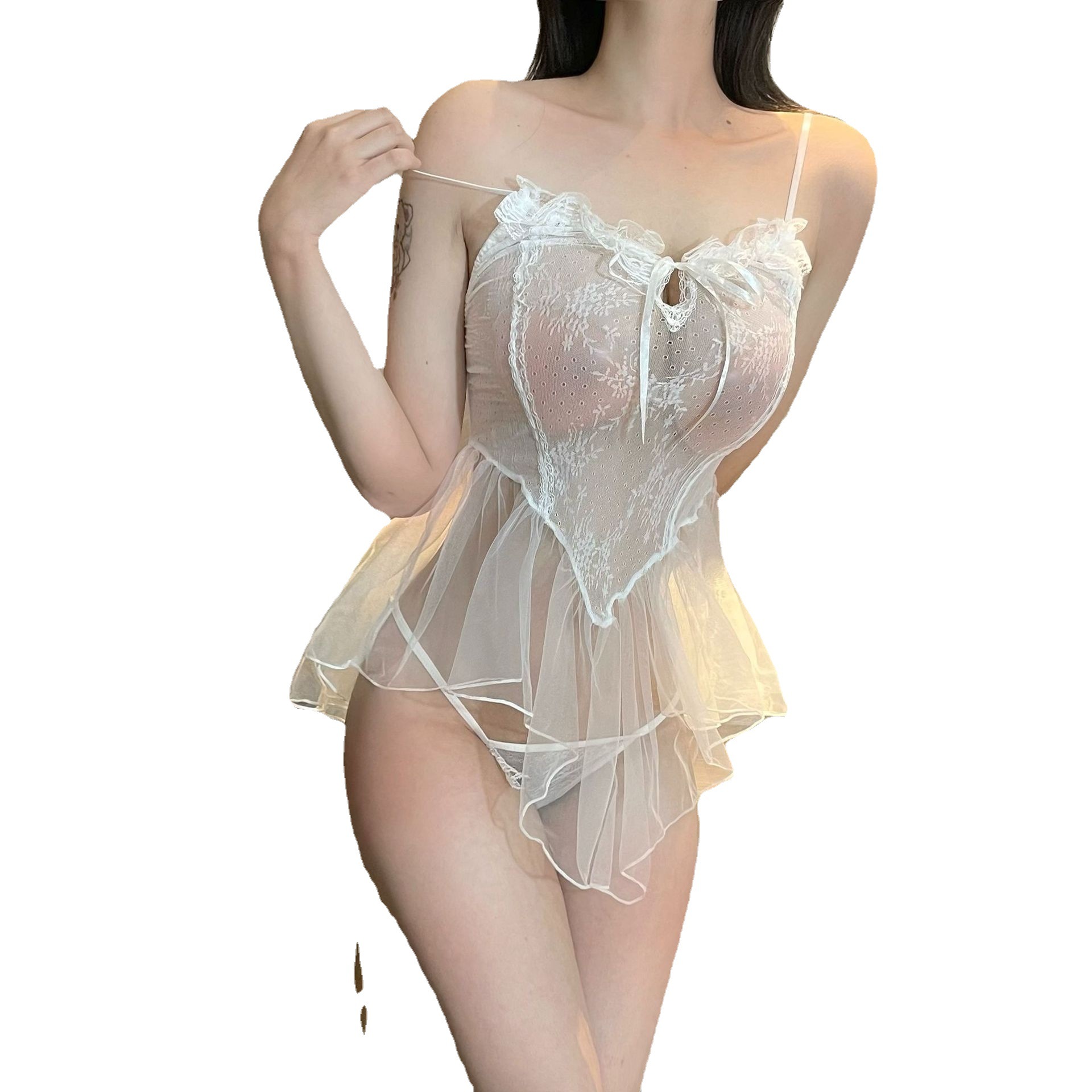 Adult Supplies Sexy Lingerie New Lace Strap Passion Teasing Emotional Supplies See-through Flirting Pajamas for Women