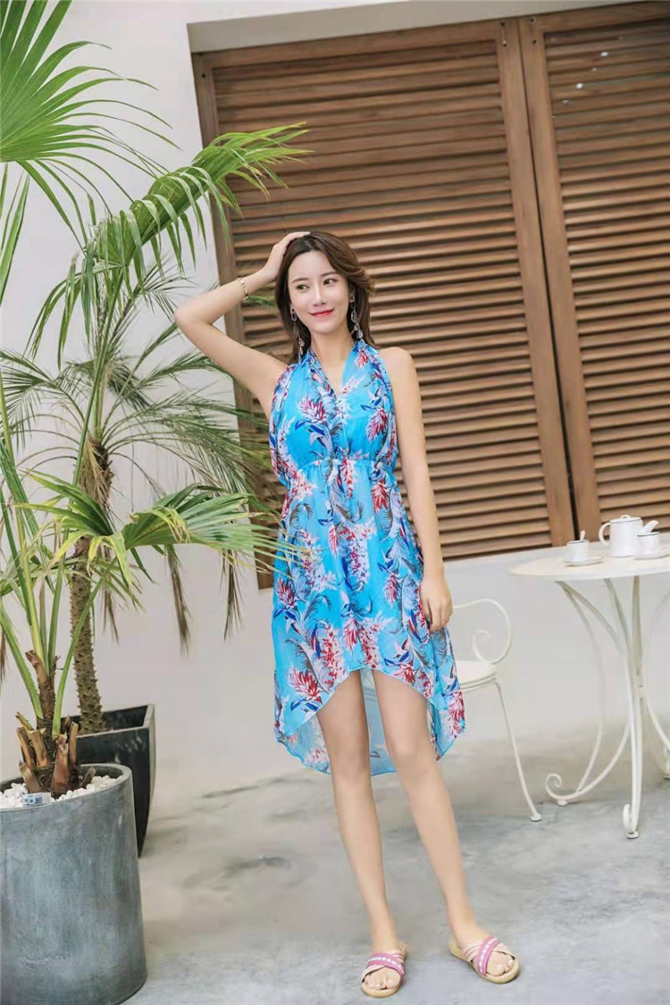 儿里凡游泳衣女1909显瘦裙式分体比三件套基尼女士性感带胸垫泳衣