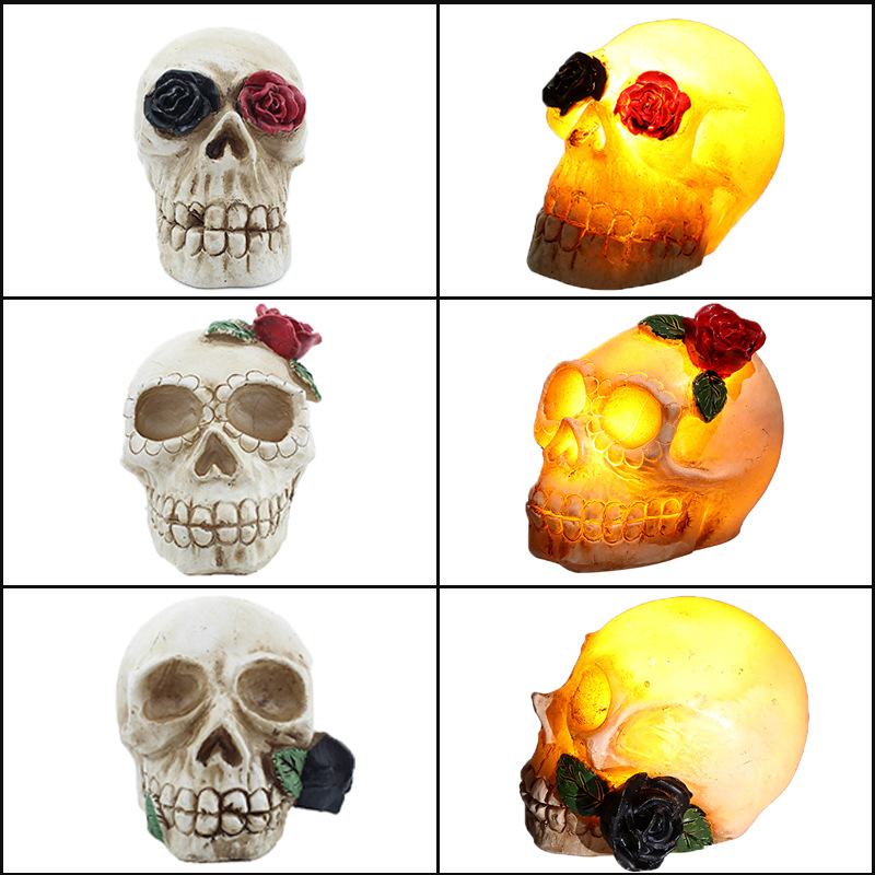 Halloween Luminous Skull Decorations Decoration Ghost Head Haunted House Scary Layout Props Children's Toys