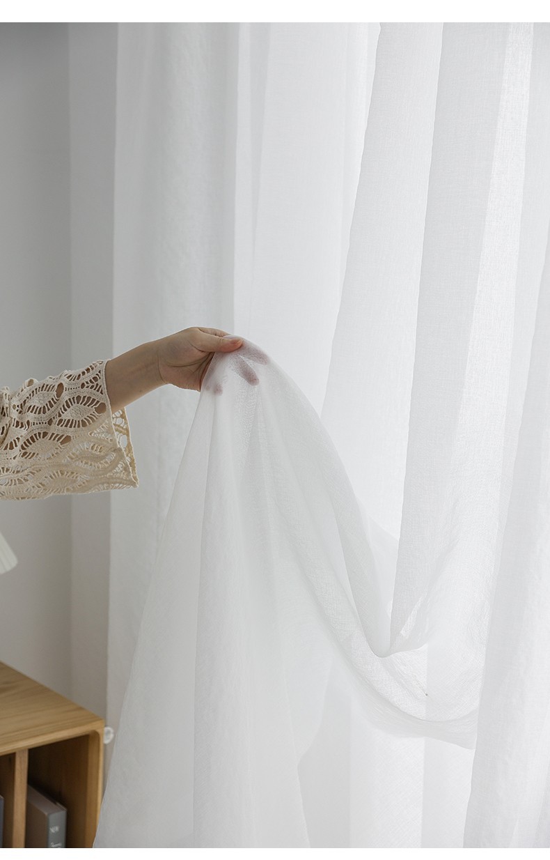 薄纱白色透光白纱纱帘窗帘白沙透明透纱宿舍帘窗纱超薄轻薄帘布料