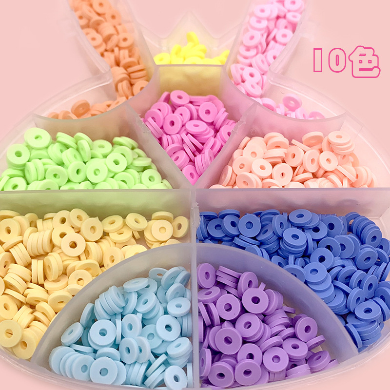 Cross-Border Hot Selling 10 Color Polymer Clay Tube Slice Ice Cream Color Series DIY Suit Set Box