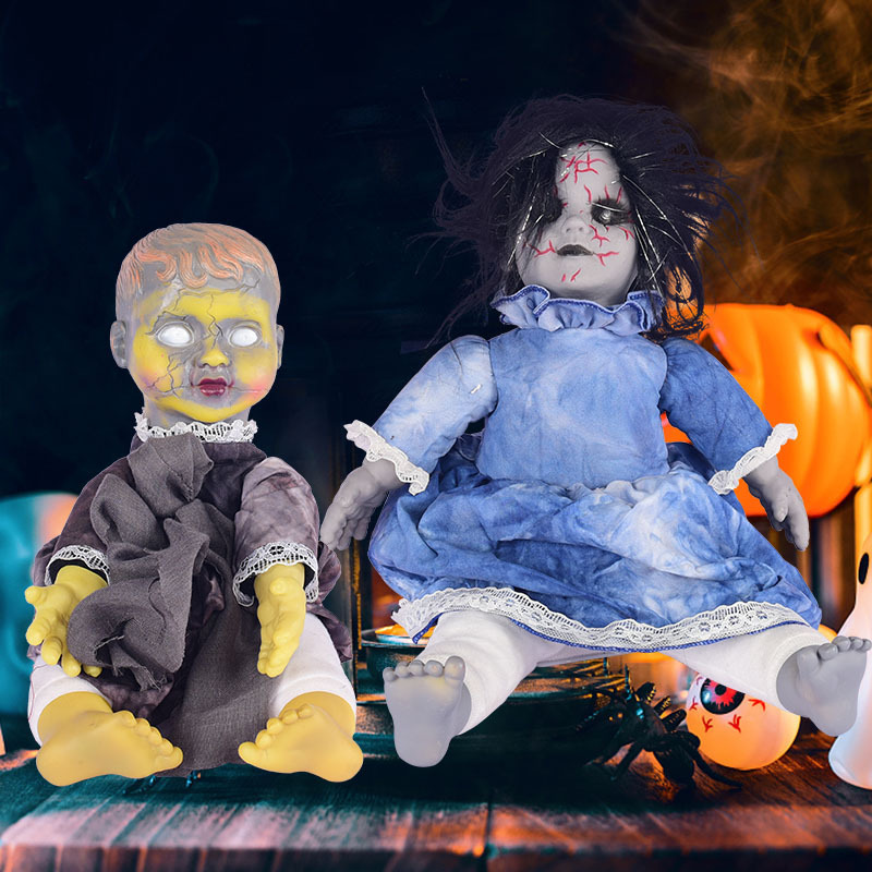 5成交0个万圣节电动鬼玩偶果盘恐怖鬼节酒吧节日派对圣诞收纳装饰摆件