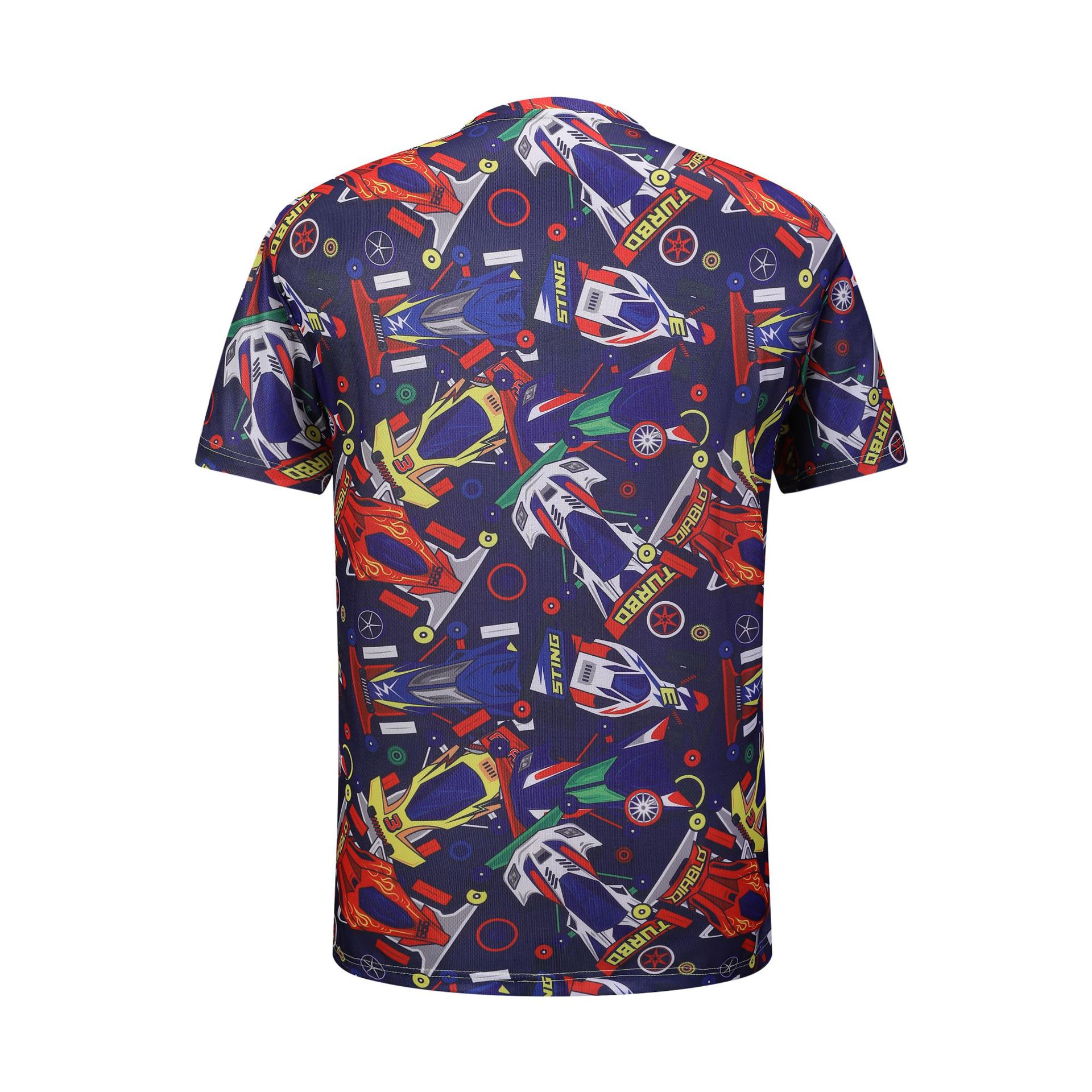 wish ebay新款 男士短袖t恤圆领炫酷汽车图案3d数码网布印花t恤