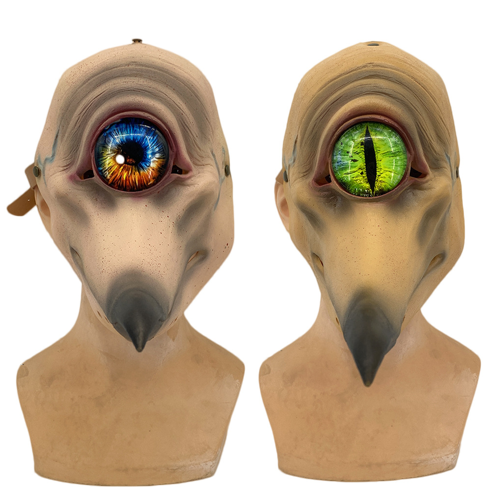 独立站新款恐怖外星人面具万圣节派对表演吓人道具独眼长嘴怪面具