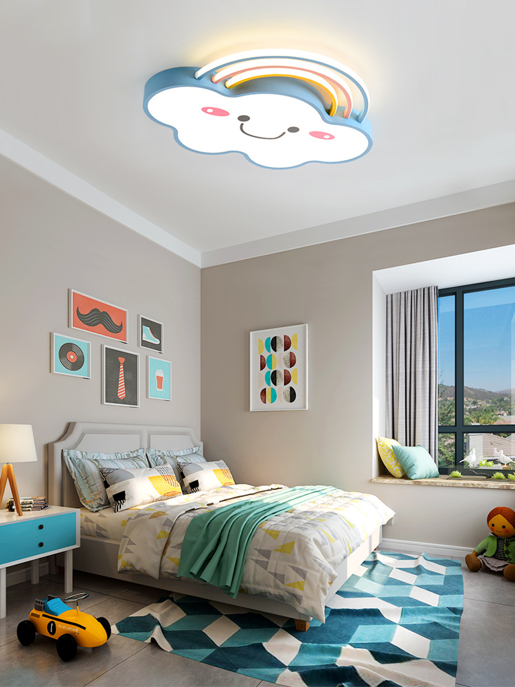 简约卧室灯创意卡通爱心天使女孩公主护眼led吸顶灯儿童房间灯饰-报价