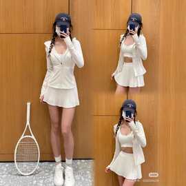 lulu原标Varsity 女士风琴褶高腰网球裙速干芯吸百褶短裙户外运动