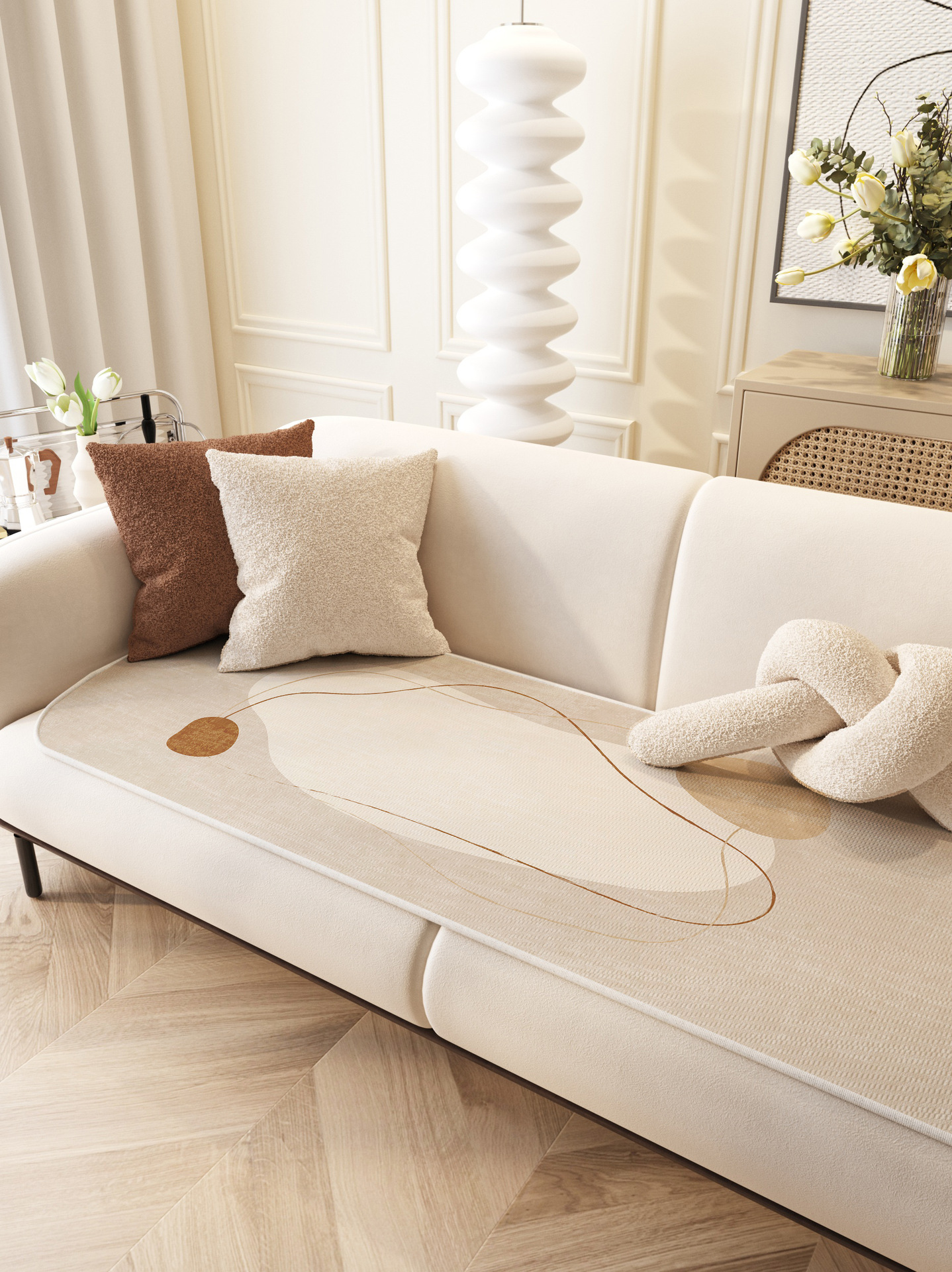 新款2023夏季冰丝沙发垫子夏天直排凉垫通用防滑坐垫凉席扶手盖布