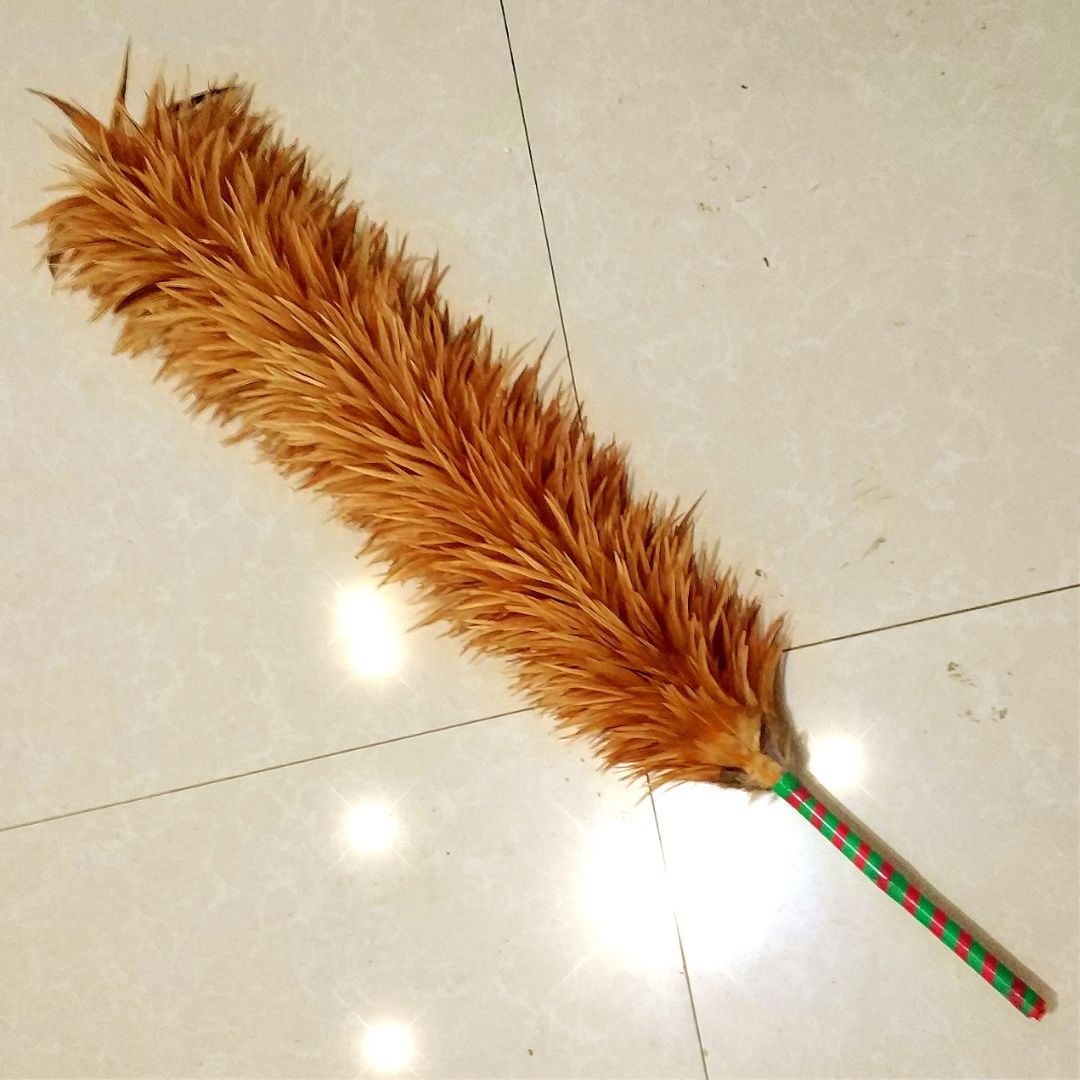 鸡毛掸子加长杆真鸡毛扫甩卖促销家用车用除尘器加密加厚