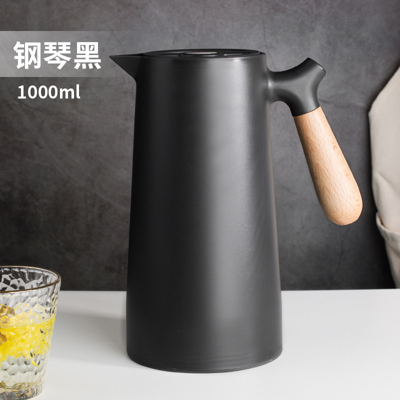 Nordic Thermal Pot Wholesale Wooden Handle Coffee Pot Student Dormitory Thermos Bottle Female Large Capacity Hot Water Bottle Household Thermal Kettle