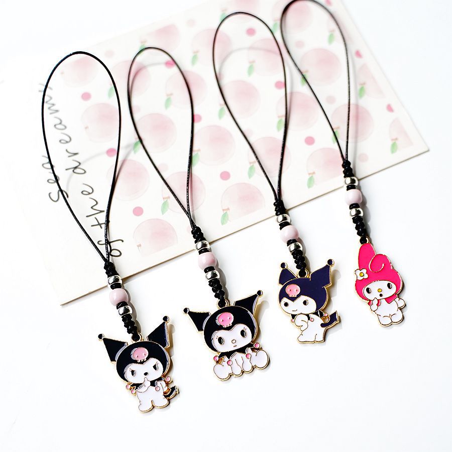 2024 cute clow m melody mobile phone pendant female japanese and korean creative keychain for students and friends small jewelry