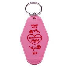 粉色塑料钥匙标签汽车旅馆钥匙圈