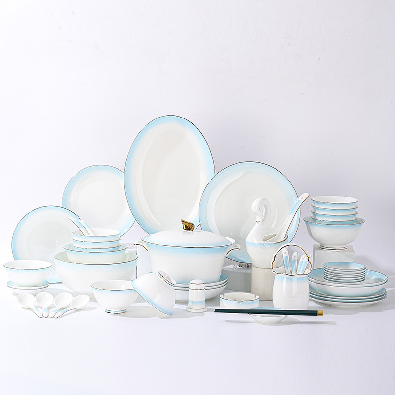 in-glaze decoration tableware suit dishes suit modern minimalist housewarming gift microwave oven dishwasher available