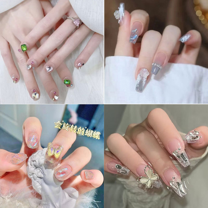 Dance Nail Stickers Nail Tip Sweet Cool Wearable Armor Removable Nail Patch Fake Nails Wearable Nail Sticker