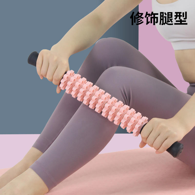 m6狼牙棒按摩滚轴按摩器滚轮筋膜棒小腿泡沫轴肌肉放松滚腿琅琊棒