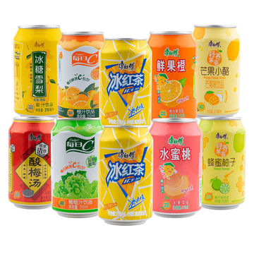 康师傅冰红茶*罐酸梅汤水蜜桃芒果小酪柚子茶罐装饮料