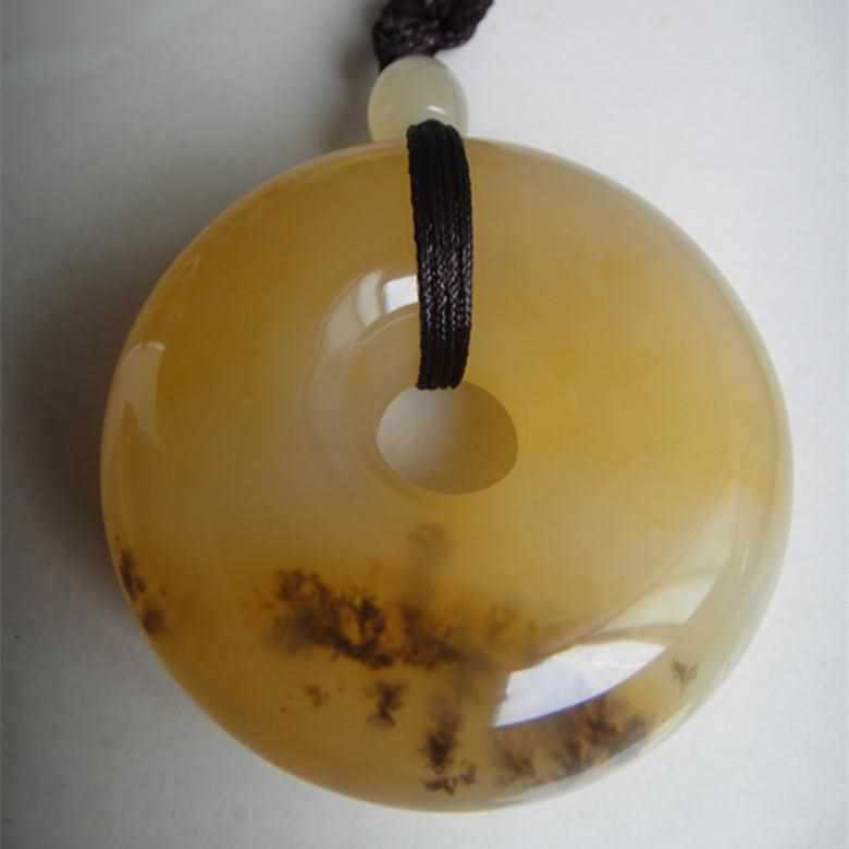 天然黄龙玉飘水草花平安扣吊坠挂件男女款项链挂件饰品项坠-阿里巴巴