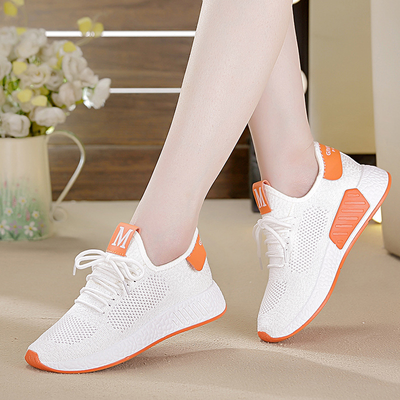 Customized Little Daisy Mesh Surface Shoes Women's Old Beijing Cloth Shoes Korean Style Sneaker Casual Breathable Running Mesh Shoes Mesh Surface Shoes Slip-on