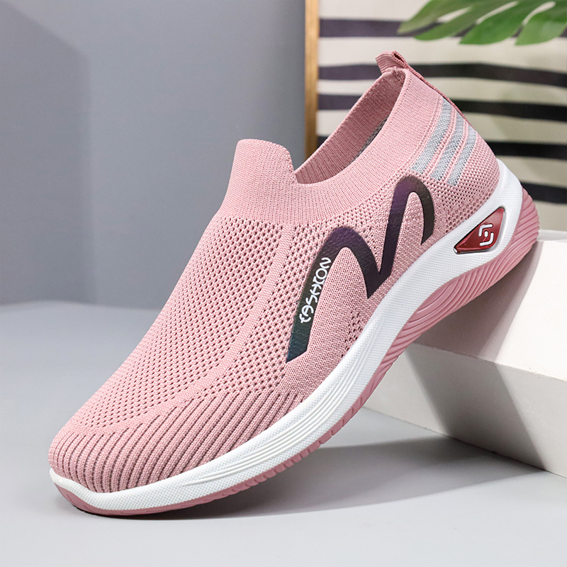 Women's Shoes 2023 New Foreign Trade Flying Woven Socks Mouth Women's Shoes Casual Walking Soft Bottom Fashion Breathable Sneaker Women's Shoes