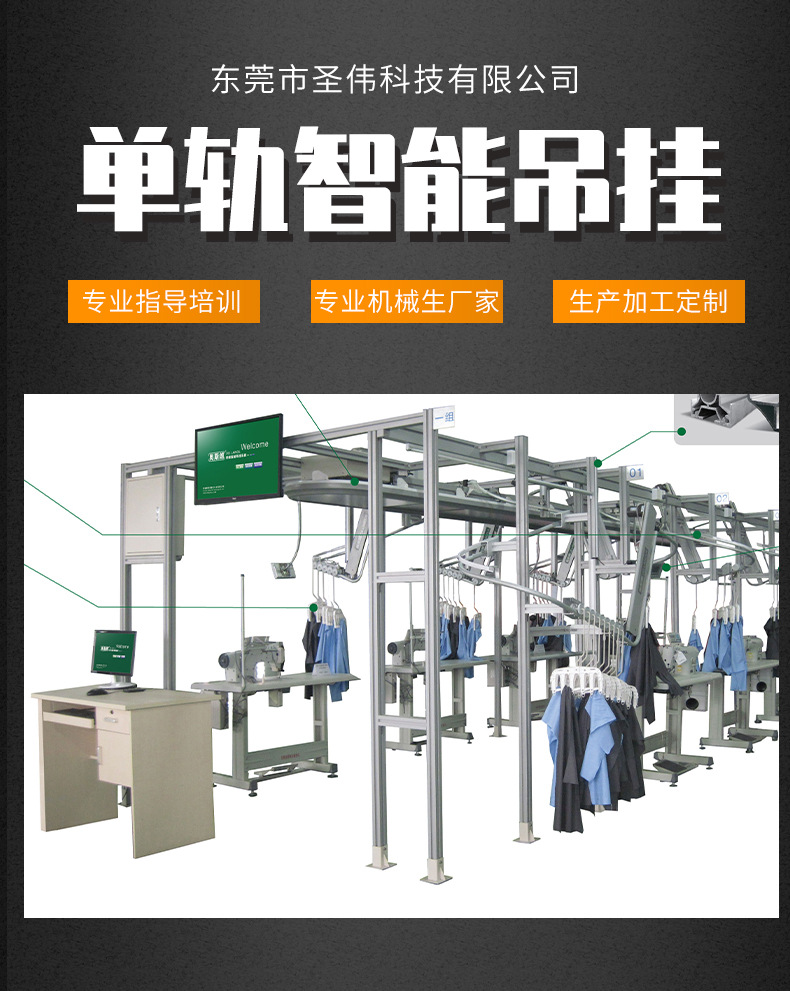 东莞厂家直销服装智能吊挂系统 服装车间智能吊挂线培训