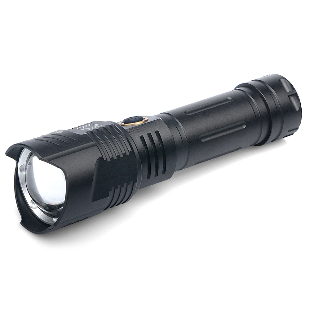 跨境新款p90强光手电筒 led户外防水充电电量显示大功率xhp90手电