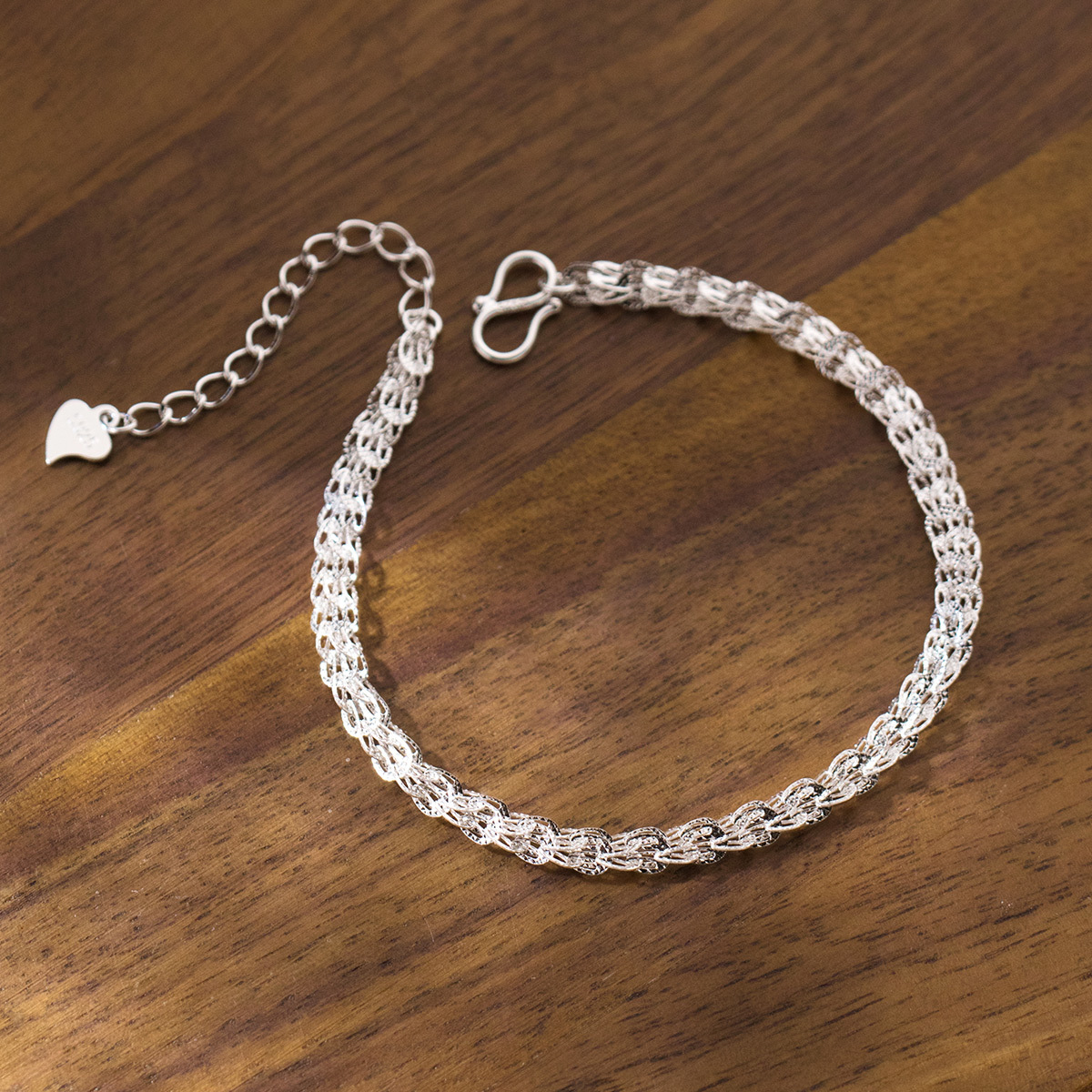 爱洛奇 s925纯银简约凤尾手链ins风小清新设计感气质手饰女s6410