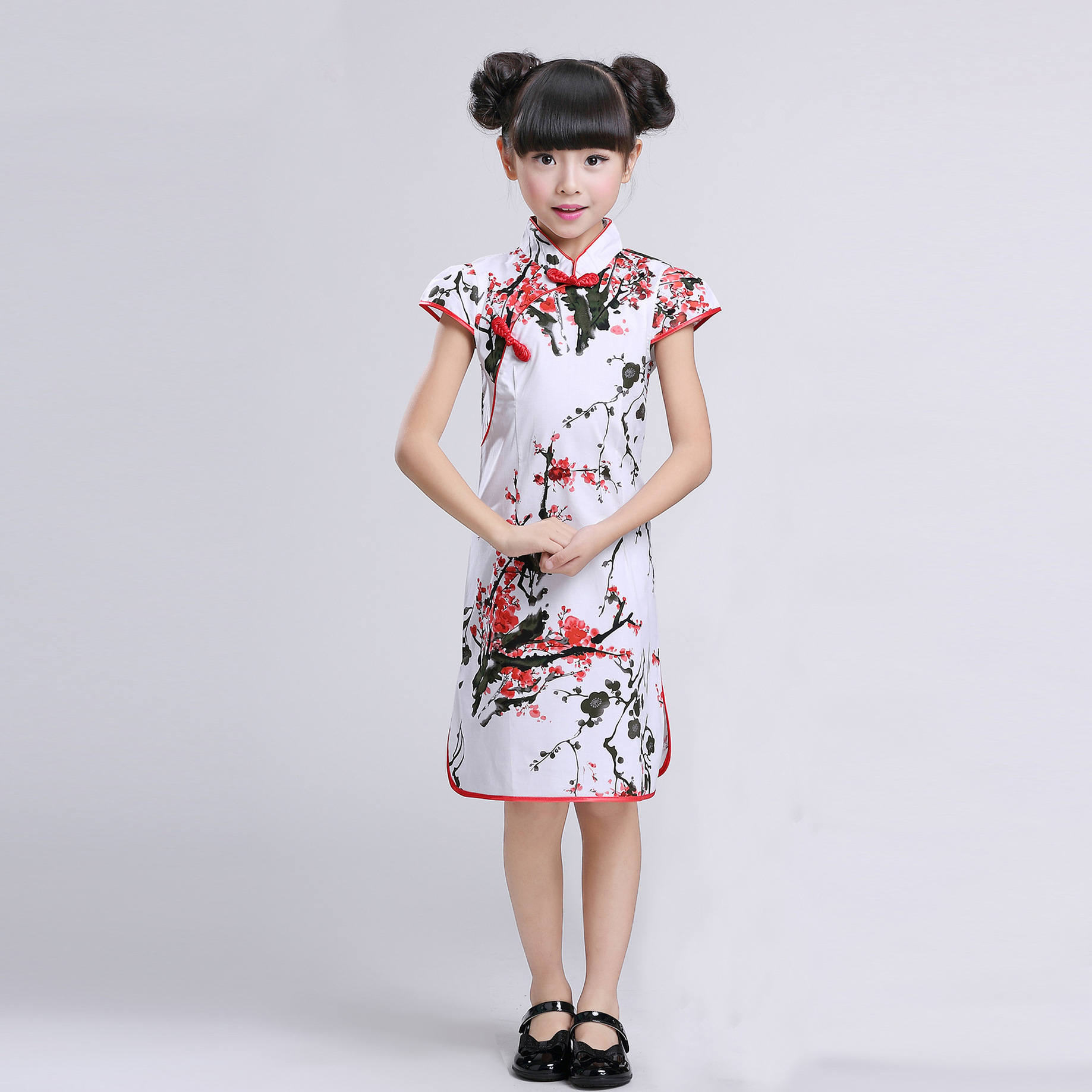 儿童民族风旗袍 六一儿童节日表演服女童公主裙大童夏季旗袍