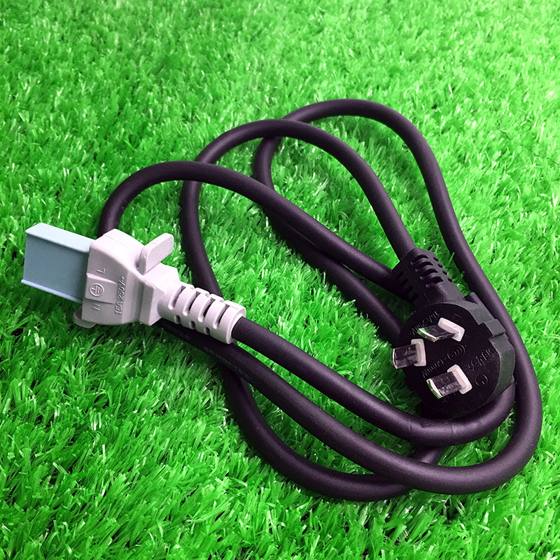 3三孔3芯多星锅平口橡胶插头1.5米电源线