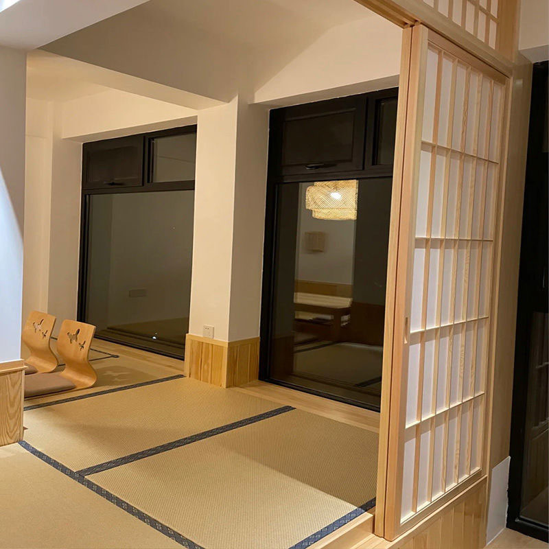 日式推拉门榻榻米隔断门玻璃吊轨移门实木平移门隐形无轨格子门窗