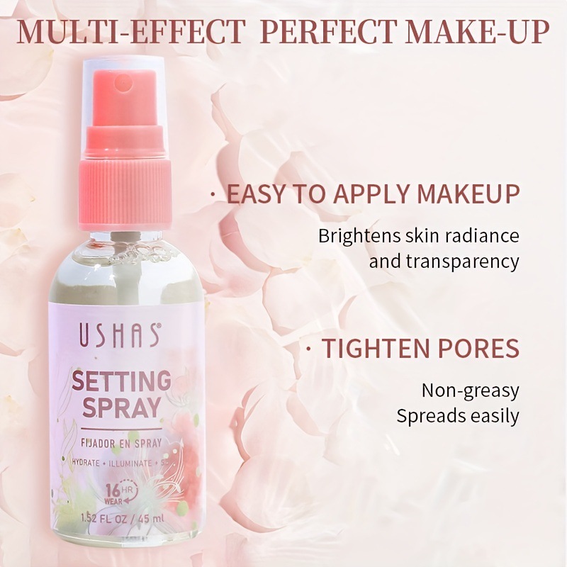 Ushas Cross-Border Spot Eyelashes Makeup Mist Spray Dry Moisturizing and Oil Controlling Makeup Durable Waterproof and Sweatproof Not Easy to Oily Skin