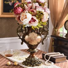 欧式奢华仿真花瓶摆件客厅电视柜餐桌干花插花美式中式复古装饰品