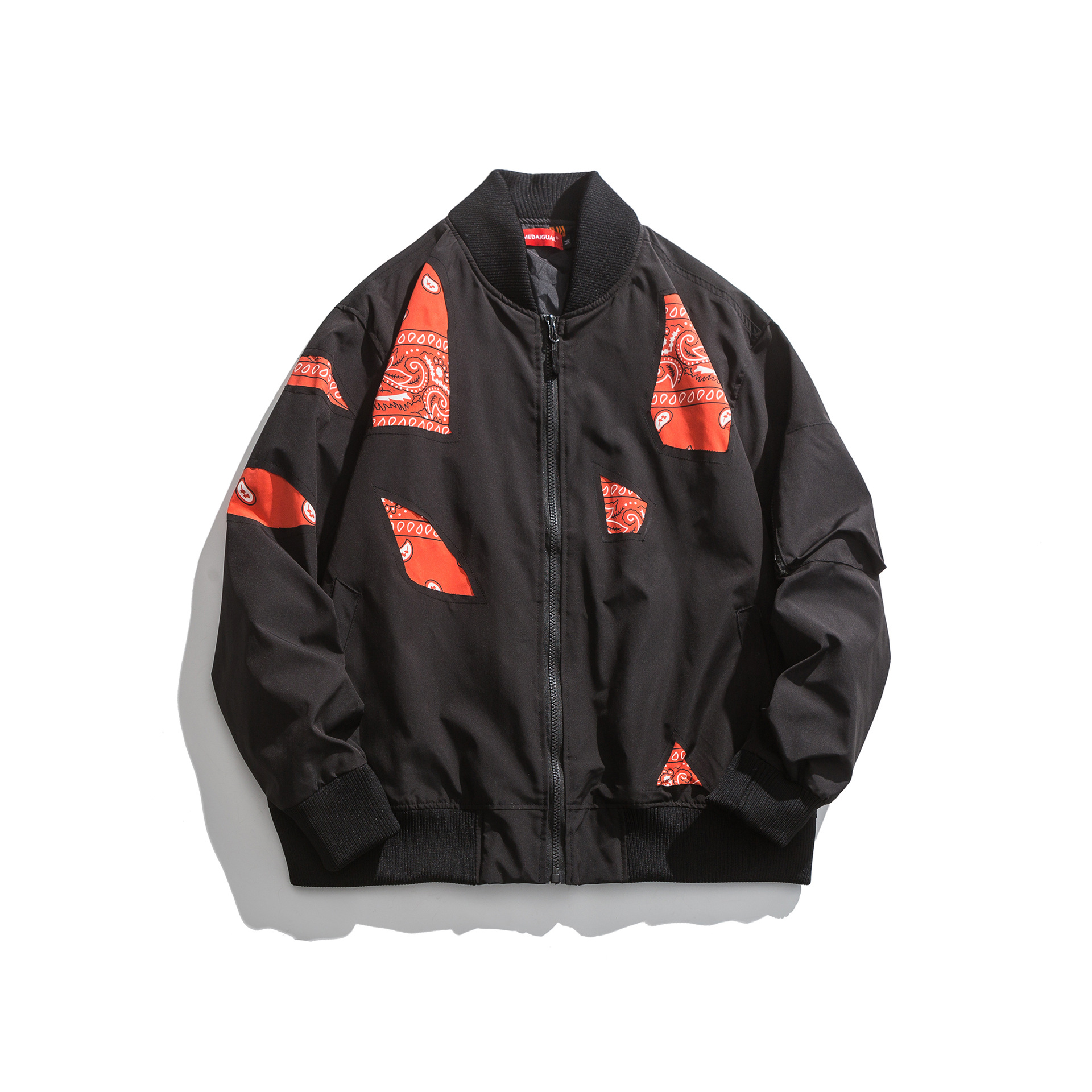 atn男装|秋季新款日系潮牌破坏解构腰果花拼接棒球服男士宽松上衣