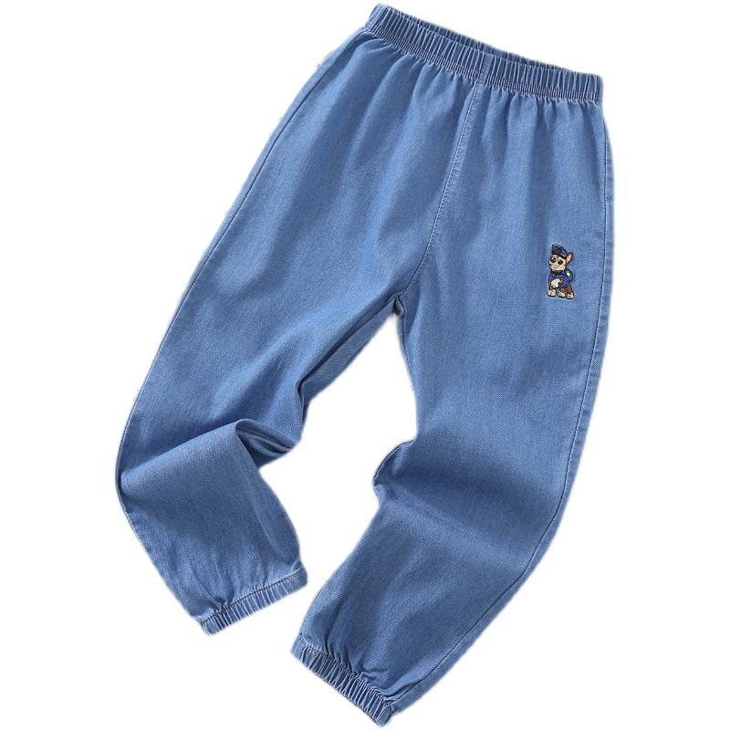 儿童防蚊长裤2022夏季新款中小童男童女童休闲弹力天丝牛仔裤薄款