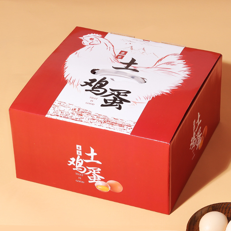 定土鸡蛋包装盒柴鸡蛋鹅蛋手提礼品盒笨鸡蛋盒子超大纸箱批发制做