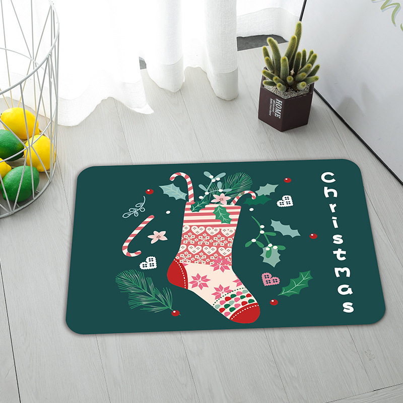 Christmas Bedroom Living Room Floor Mat Kitchen Bathroom Door Mat Absorbent Non-Slip Floor Mat Carpet Wholesale