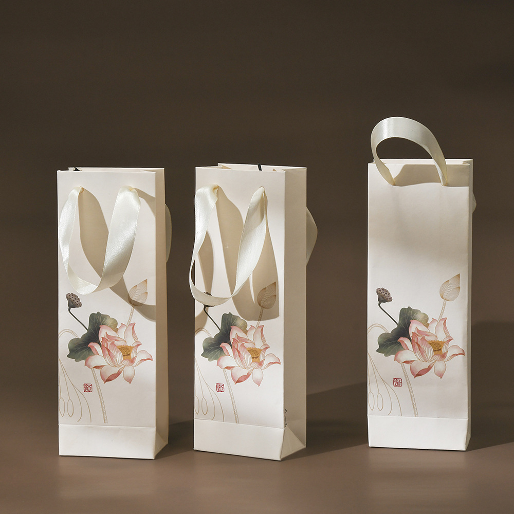 桃木簪子包装袋复古中国风长条盒子礼品包装袋适用于发簪项链包装