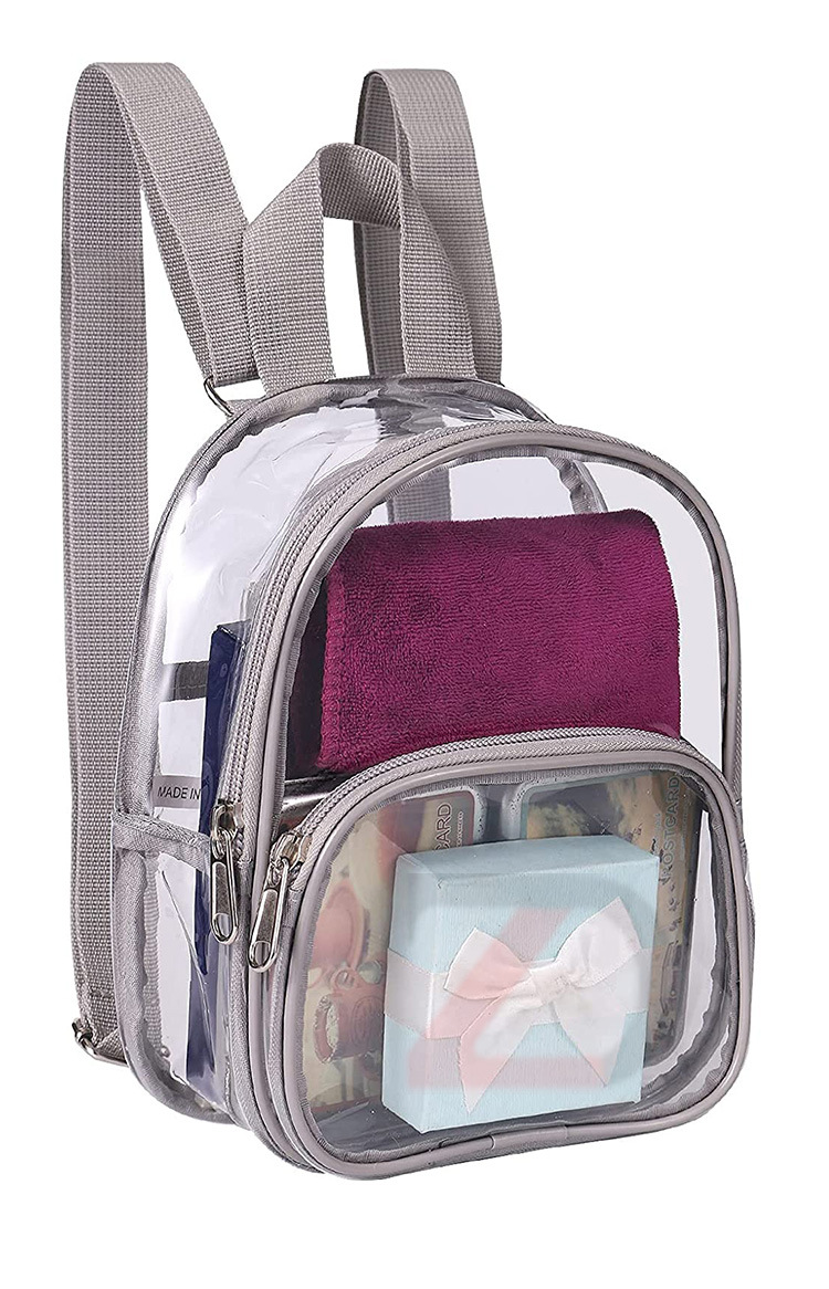 背包女迷你透明pvc背包学校体育场活动音乐会书包防水透明双肩包