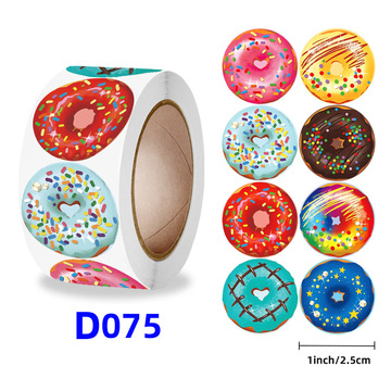 500贴/可爱甜甜圈卡通贴纸小孩益智贴纸食物贴纸包装密封装饰用品