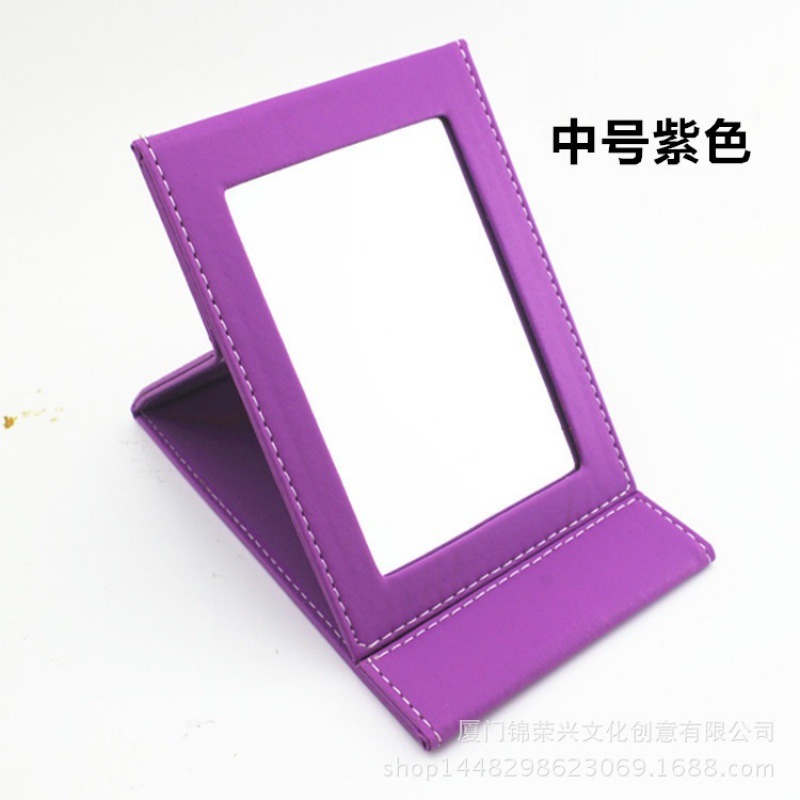 Beauty Salon Mirror Foldable Pu Large Cosmetic Mirror Portable Dressing Mirror Desktop Desktop Mirror Fixed Logo