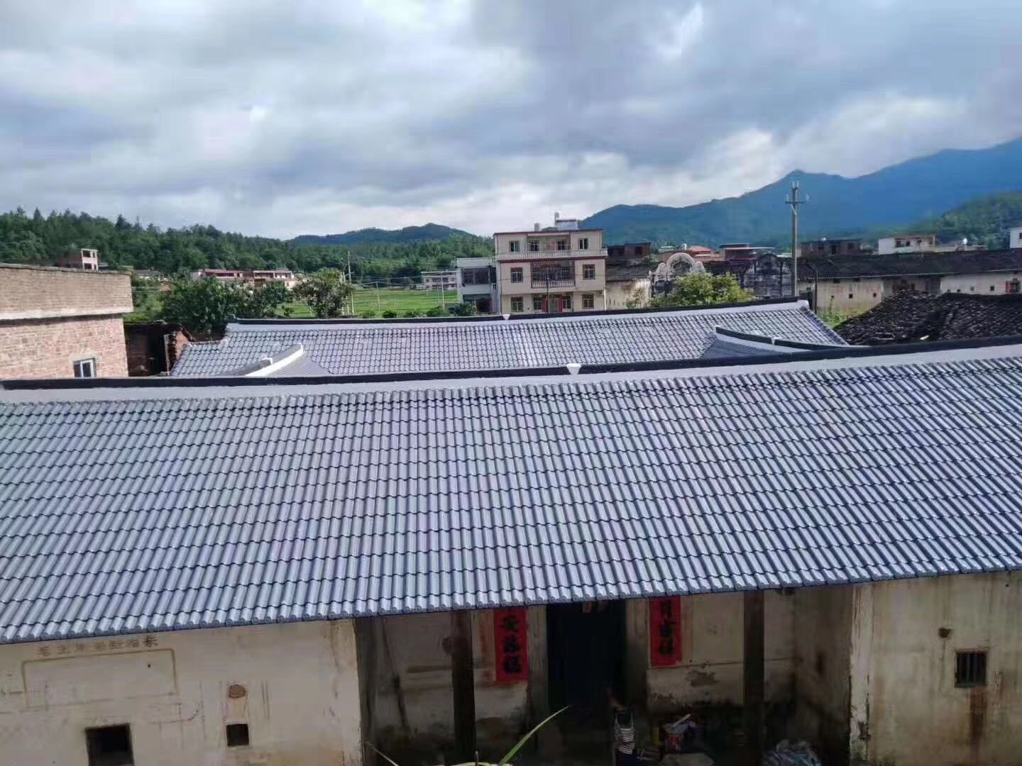 景德镇景龙瓦业 琉璃瓦 连锁瓦 别墅屋顶瓦 升级版浅灰4089